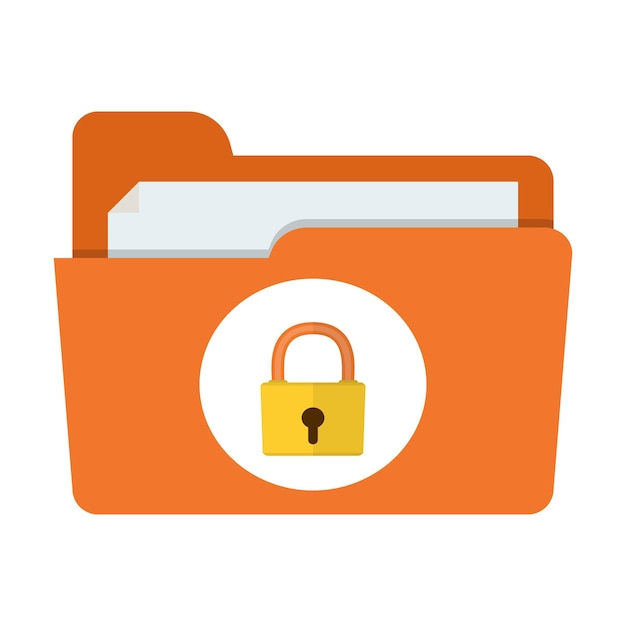 Vector folder lock icon