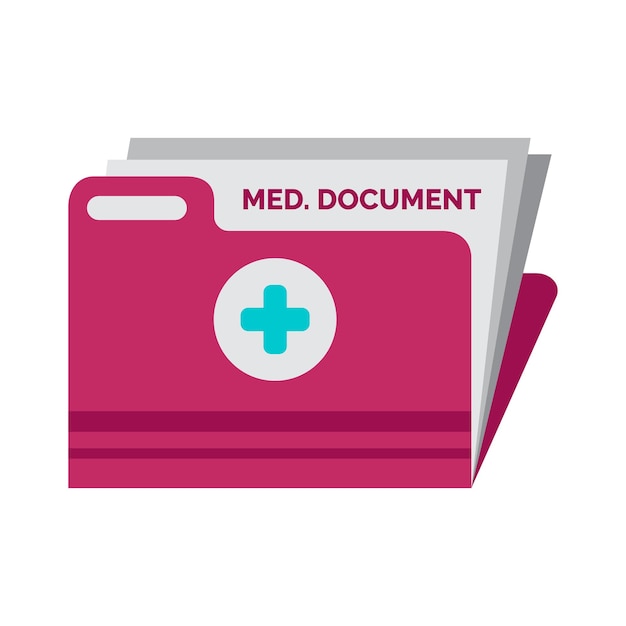 Illustrazione del disegno dell'icona del documento medico della cartella disegno vettoriale