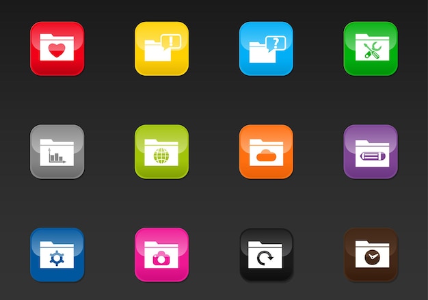 Vector folder professional web icons for your design