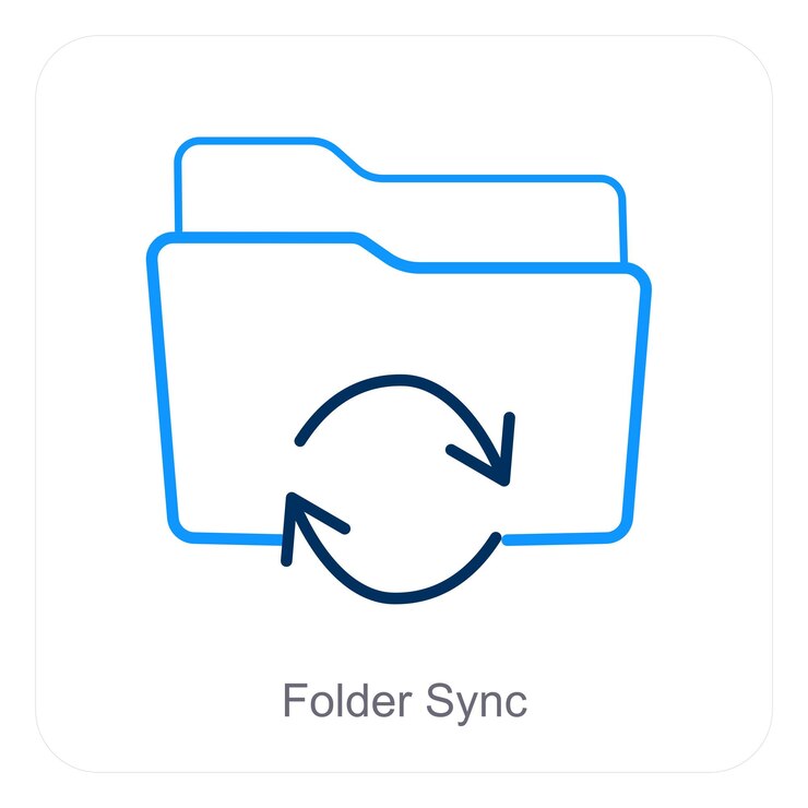 Vector folder sync and folder icon concept