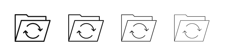 Vector folder sync icon linear logo isolated