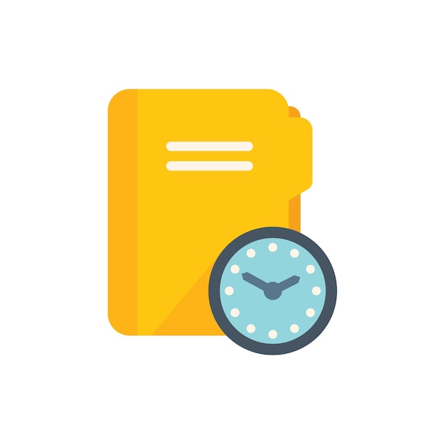 Folder task icon flat vector Work project Control schedule isolated