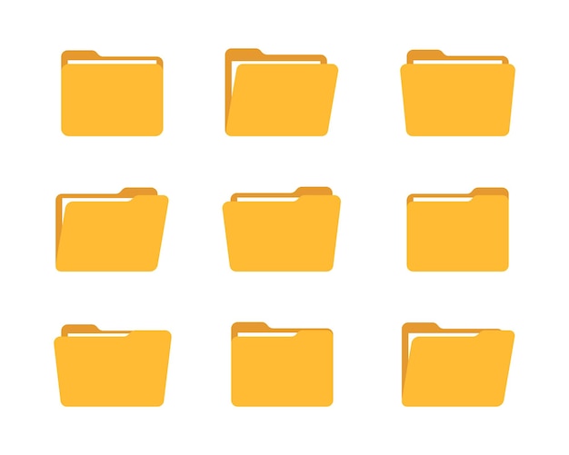 Folder vector icon set folders with documents