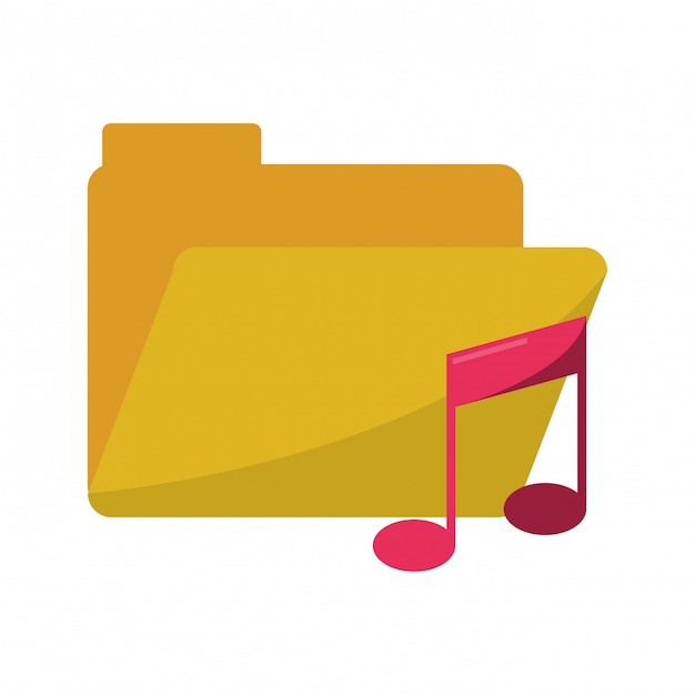 Vector folder with music note