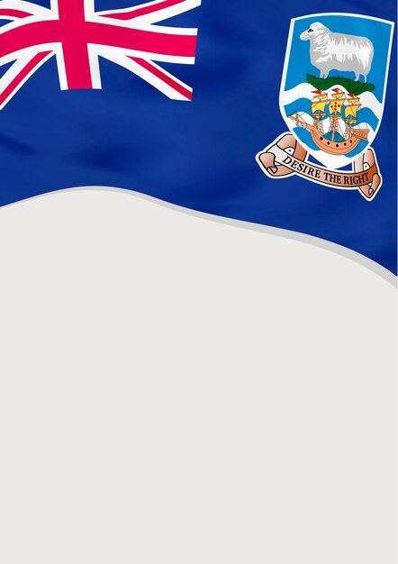 Folderontwerp met vlag van Falklandeilanden Vector sjabloon