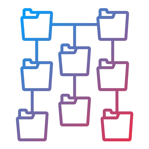 Cartelle struttura di rete immagine vettoriale dell'icona può essere utilizzata per l'hosting web