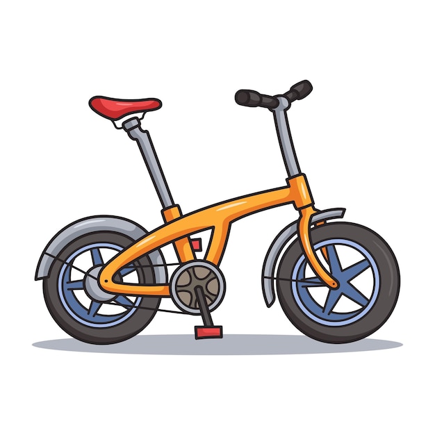 Vector folding bike cartoon illustration