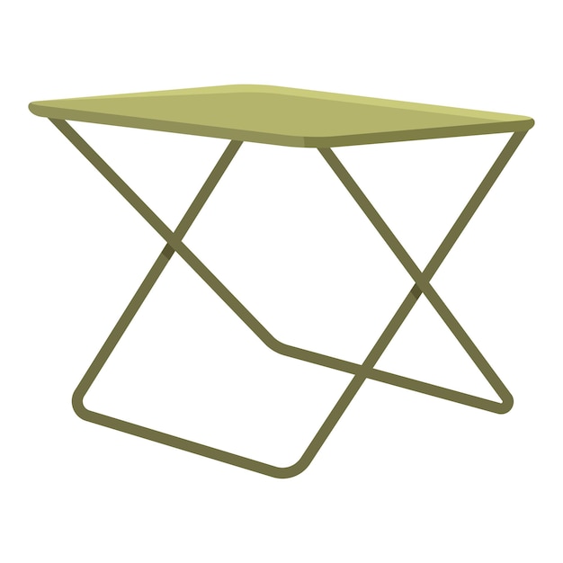 folding camping table standing on white background