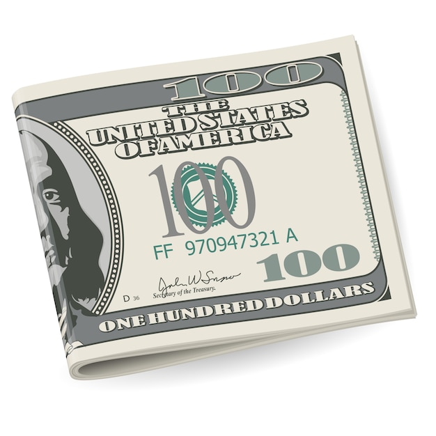 Vector folding dollars