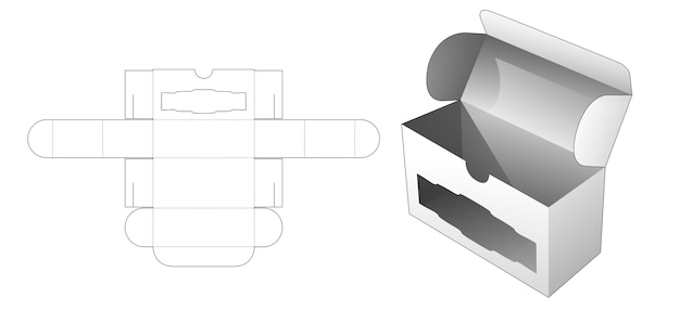고급 창 다이 컷 템플릿이있는 접이식 플립 박스