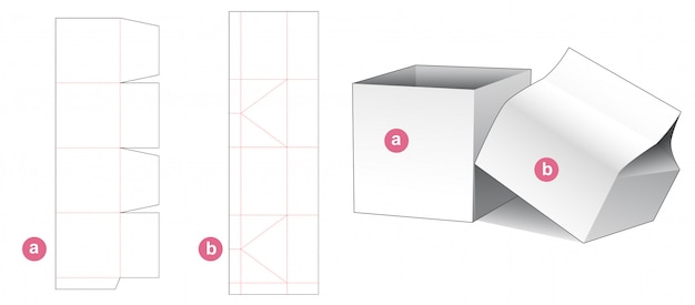 Складная подарочная коробка и шаблон высечки