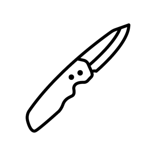 Vettore modello di design vettoriale dell'icona del coltello pieghevole su sfondo bianco