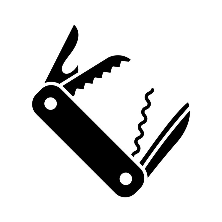 Vector folding knife icon vector design template in white background