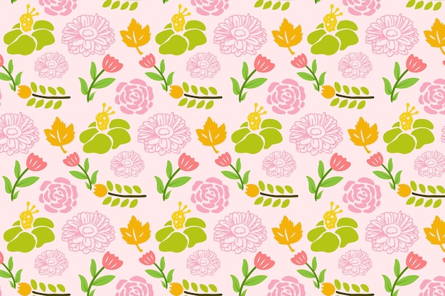 Foliage Cute feminine Abstract Flowers Seamless Patterns Backgrounds