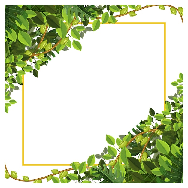 Vector foliage frame card template