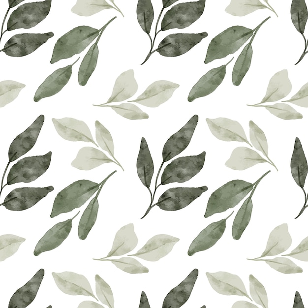 Foliage leaf floral watercolor paint seamless pattern