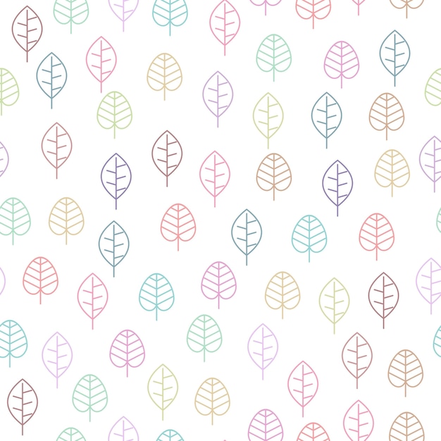 foliage line art  abstract seamless pattern