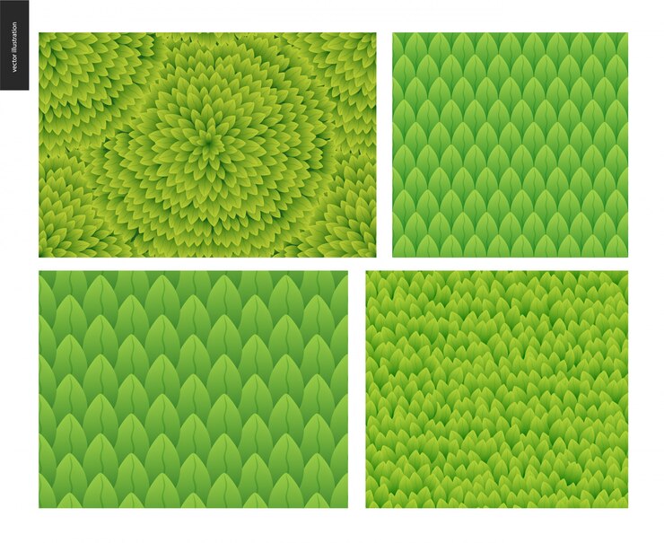 Vector foliage seamless patterns set