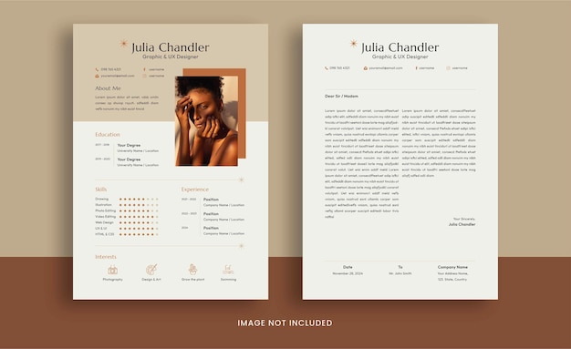 Folk resume template set