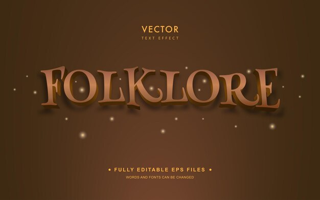 Vector folklore bewerkbaar vectorteksteffect