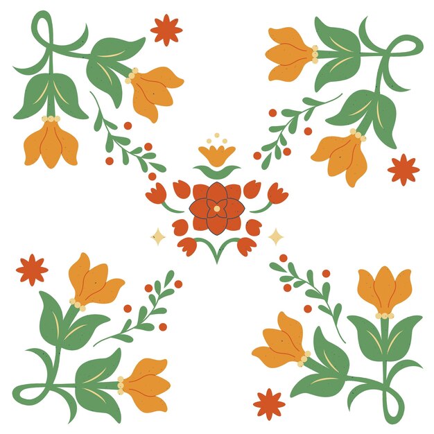 folksy christmas floral element
