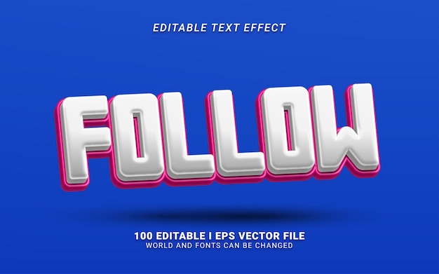 Follow 3d style text effect