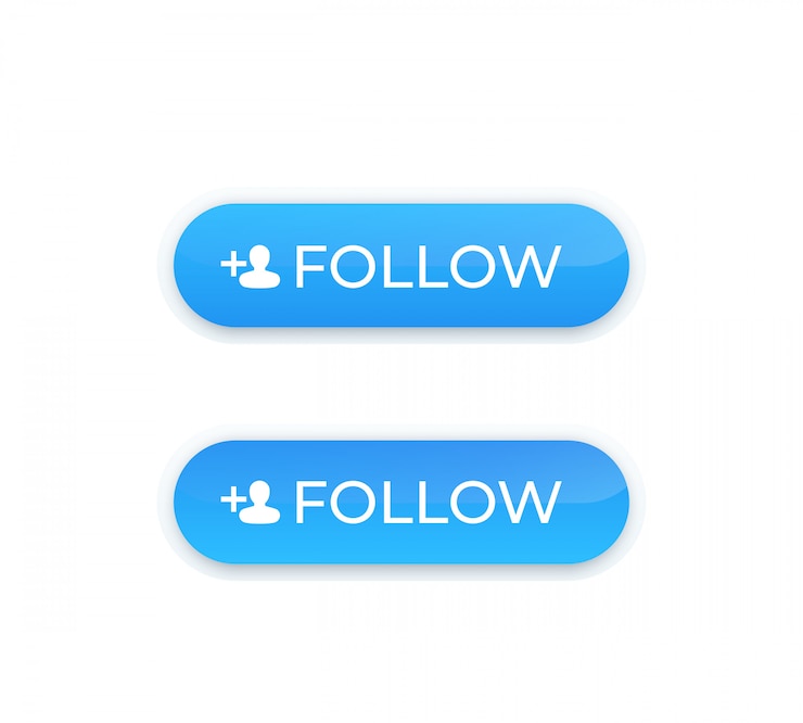 Vector follow button design, vector