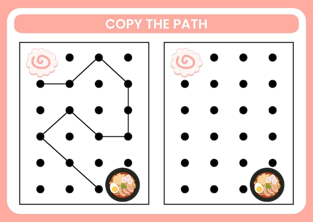 Follow the dots and copy the path kids worksheet