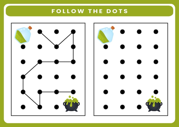 Follow the dots halloween worksheet for kids