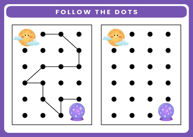 Follow the dots halloween worksheet for kids
