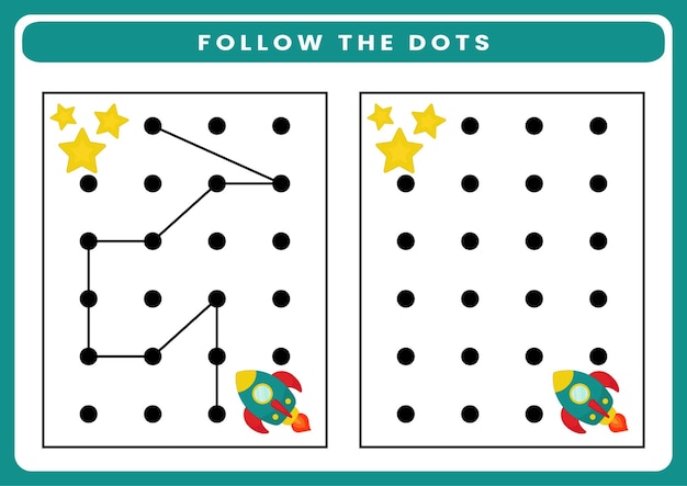 Follow the dots worksheet for kids