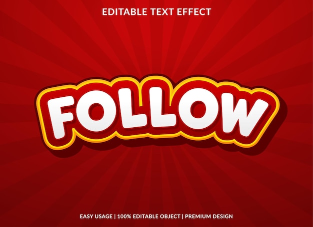 follow editable text effect template use for business logo and brand