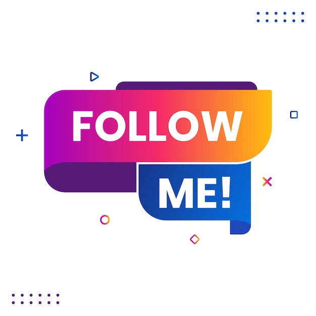 Vector follow me sticker button label badge design