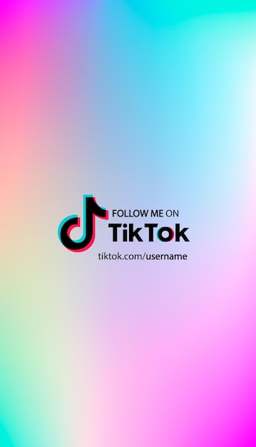 Vettore seguimi sullo sfondo sfumato di tik tok