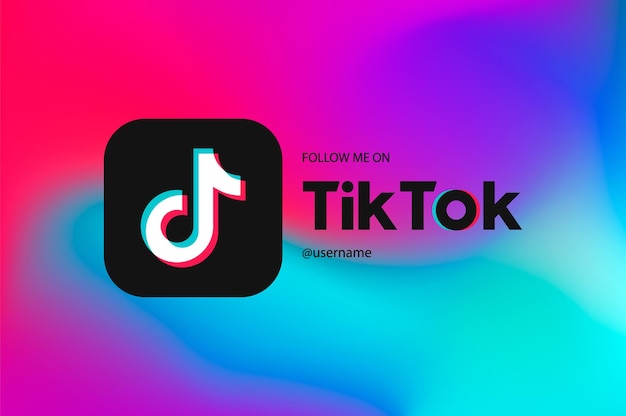 Follow me on TikTok gradient background