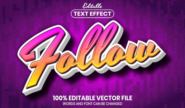 Follow text, editable text effect