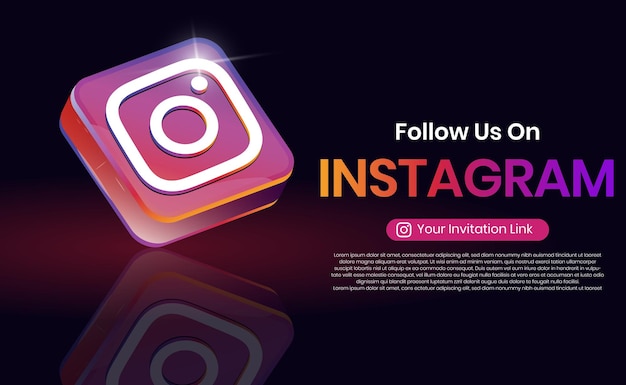 Follow us on Instagram vector illustration social media 3d logo icon instagram 3d logo