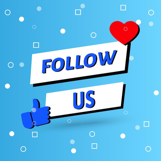 Follow us poster in vector illustration