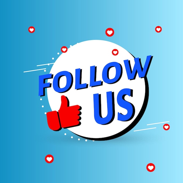 Follow us poster in vector illustration