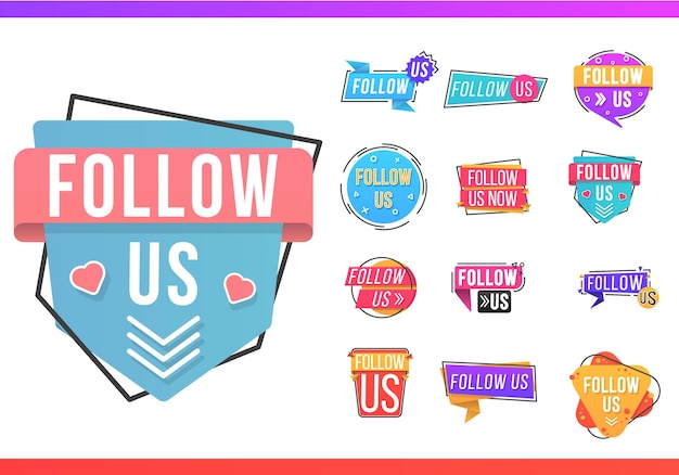 Vector follow us tags set