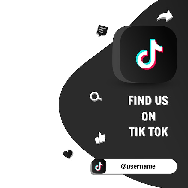 Follow us on tiktok in vector illustration