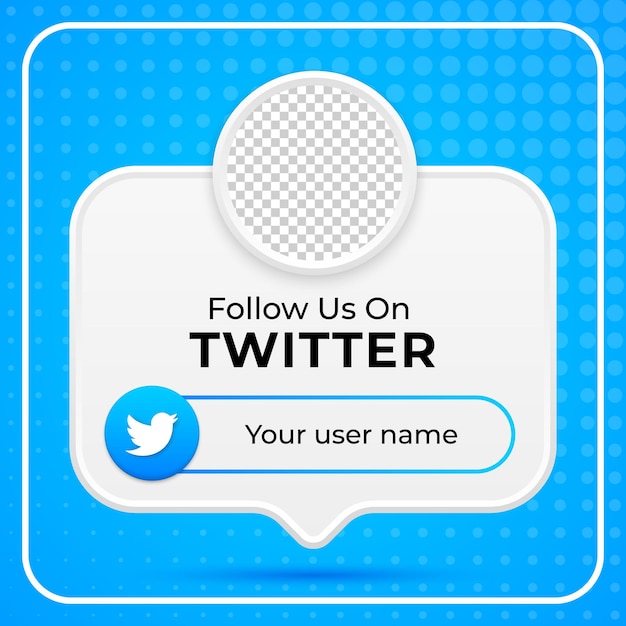 Follow us on twitter social media square banner