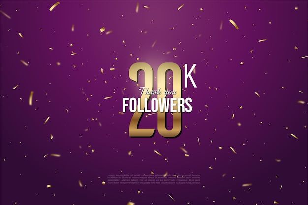 followers background with gold numbers