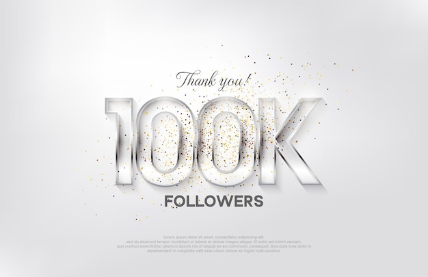 Followers design for the celebration of 30K100k followers elegant silver design Premium vector for poster banner celebration greeting