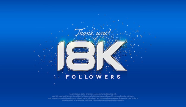 Followers number 18k followers achievement celebration design