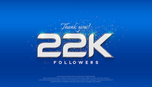 Numero di follower 22k follower design di celebrazione del successo