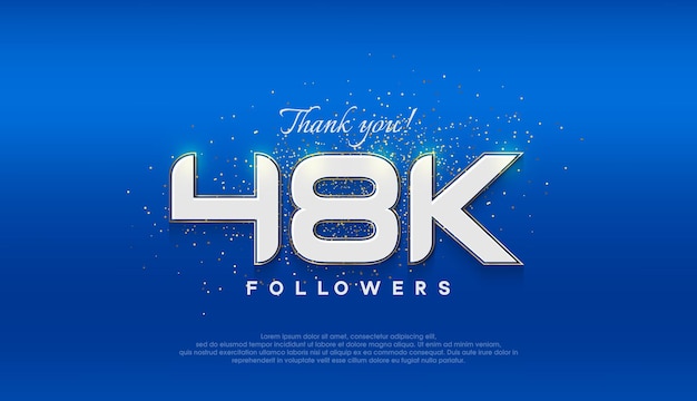 Followers number 48k followers achievement celebration design