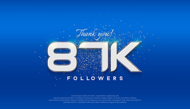 Followers number 87k followers achievement celebration design