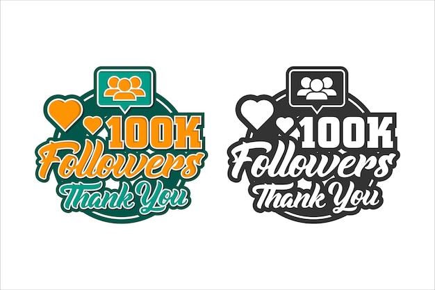 Followers thank you design premium logo