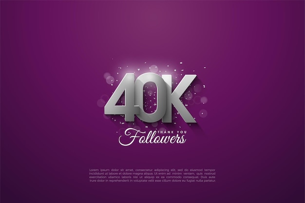 Followers with overlapping silver figures illustration on purple background.